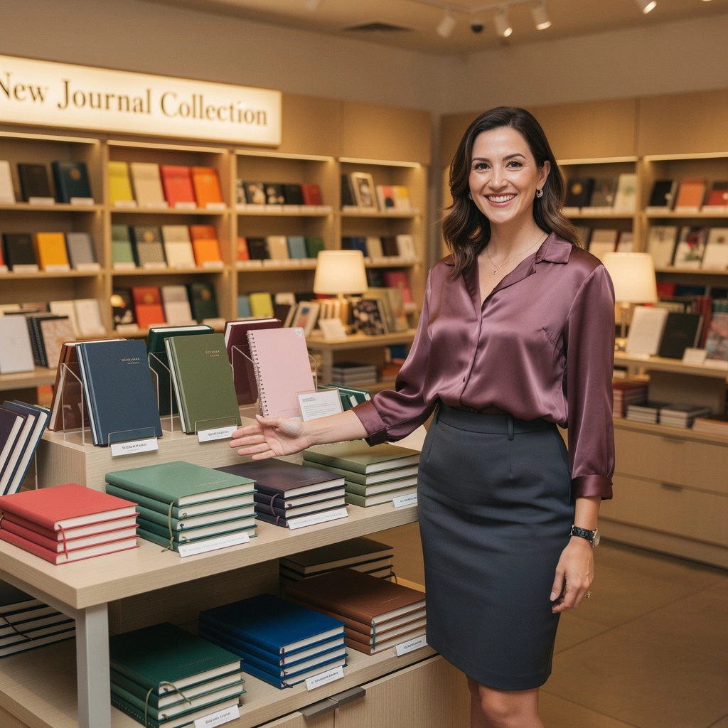 季節ごとのおすすめ文房具が展示された特設コーナー